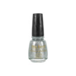 French Manicure Silver Stars